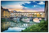 Avondgloed over de Ponte Vecchio in Florence - Foto op Akoestisch paneel - 150 x 100 cm