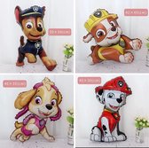 Paw patrol folie 4 ballonnen, chase, skye, Marshall, rublle, 4 ballonnen verjaardag, folie ballon