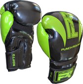 Punch Round Bokshandschoenen SLAM Zwart Groen 8 OZ Bokshandschoenen