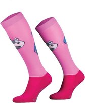 Comodo Paardrijsokken - Funny Design Paardrijden Kniekous Unicorn Roze - 35/38