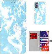 Voor Samsung Galaxy Quantum 2/A82 5G Cloud Fog Patroon Horizontale Flip Lederen Case met Houder & Kaartsleuf & Portemonnee (Hemelsblauw)
