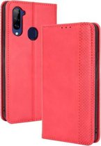 Voor ZTE Libero 5G Magnetische Gesp Retro Crazy Horse Textuur Horizontale Flip Leather Case met Houder & Kaartsleuven & Fotolijst (Rood)