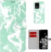 Voor Samsung Galaxy S20 Ultra Cloud Fog Pattern Horizontal Flip Leather Case met Houder & Card Slot & Wallet (Mint Groen)