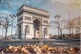 Parijse triomfboog op Place Charles de Gaulle in herfst - Foto op Tuinposter - 150 x 100 cm