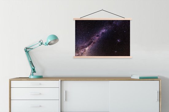 Lattes d'affiche textielposter Voie lactée dans la nuit vierge 90x60 cm