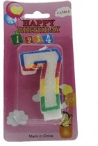 Bougie à gâteau - numéro 7 - Arc -en- Rainbow - Bougie d'anniversaire