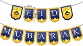 WiseGoods Luxe Suikerfeest Versiering - "Eid Mubarak" Slingers - Ramadan Kareem Feest Decoratie - Blauw / Goud