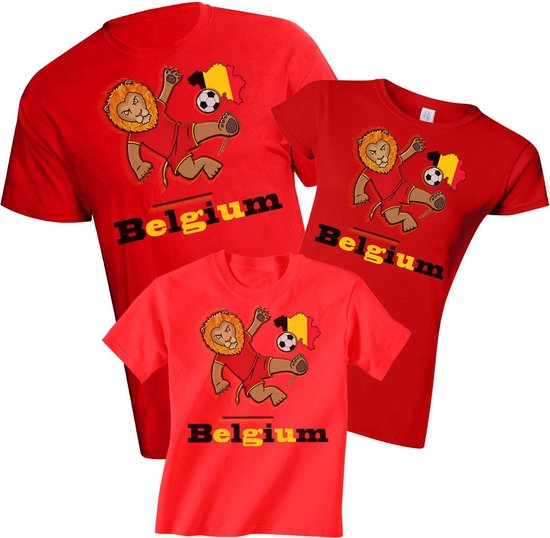 Kids t-shirt Belgie/Rode Duivels leeuw voetbal maar 152/164 (12 a 14 jaar)  | bol.com