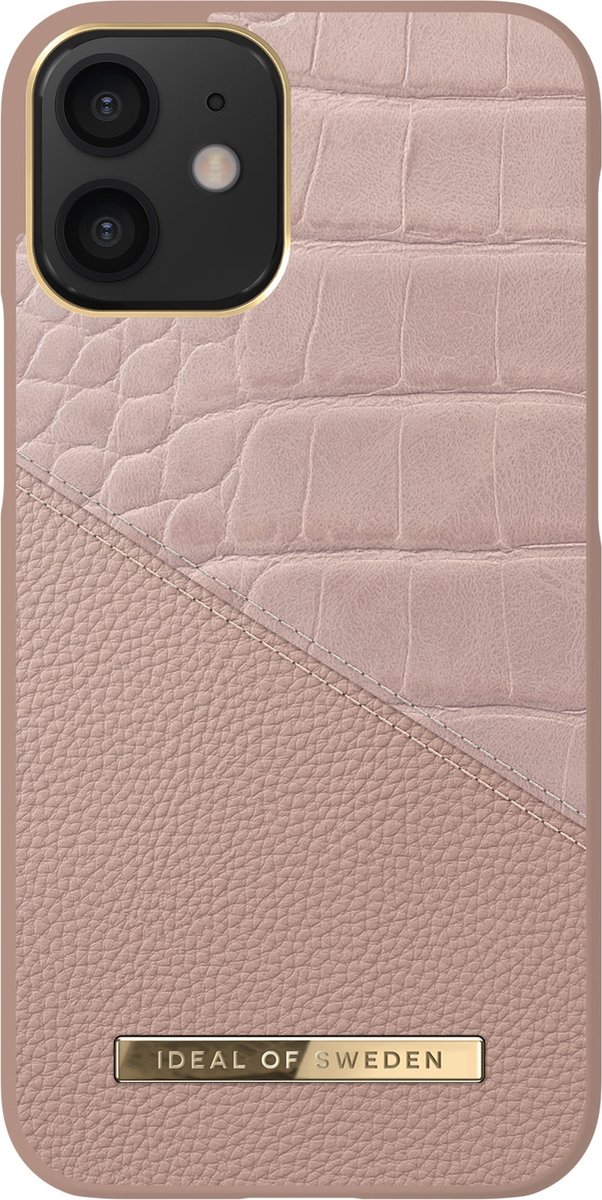 iDeal of Sweden Backcover hoesje - Rose Smoke Croco geschikt voor iPhone 12 Mini
