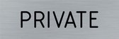 Plaque de porte - plaque de porte - plaque de porte - Privat - rectangle - aspect inox - 5 x 15 cm
