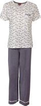 Medaillon dames pyjama gebroken wit/paars MEPYD1305A - Maten: M