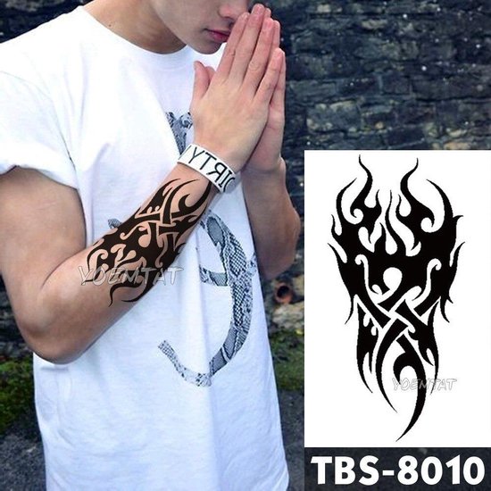 Autocollant de tatouage temporaire étanche |Transfert d' Water faux tatouage  |Bras Art... | bol