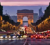 Champs-Élysées avec Arc de Triomphe à Paris, - Papier peint photo (en ruelles) - 250 x 260 cm