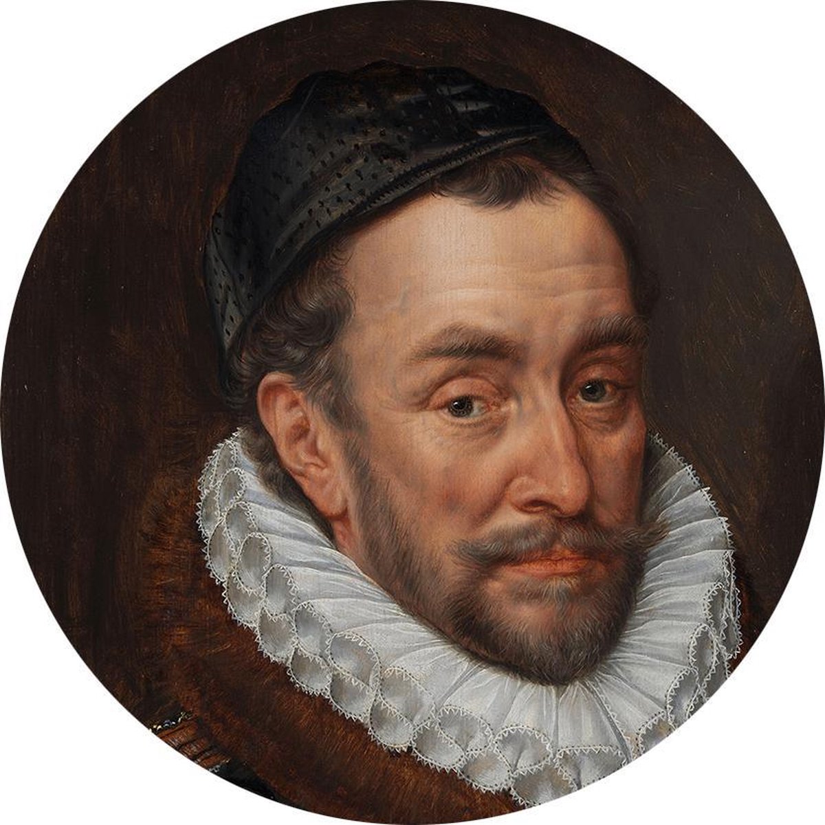 Portret van Willem I, prins van Oranje, Adriaen Thomasz. Key - Foto op Behangcirkel - ⌀ 150 cm