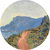 La Corniche bij Monaco, Claude Monet - Foto op Behangcirkel - ⌀ 60 cm