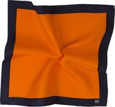 Pochet zijden oranje met navy rand