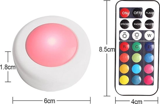 Zelfklevende Spotjes 2x met afstandsbediening - Touch Sensor - led lamp  -... | bol.com
