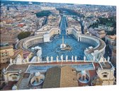 Sint-Pietersplein vanaf de koepel in Vaticaanstad in Rome - Foto op Canvas - 45 x 30 cm