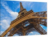 Eiffeltoren-constructie voor blauwe Parijse lucht - Foto op Canvas - 60 x 40 cm