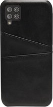 - ADEL Kunstleren Back Cover Pasjes Hoesje Geschikt voor Samsung Galaxy A42 - Zwart