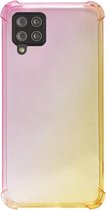 - ADEL Siliconen Back Cover Softcase Hoesje Geschikt voor Samsung Galaxy A42 - Kleurovergang Roze Geel