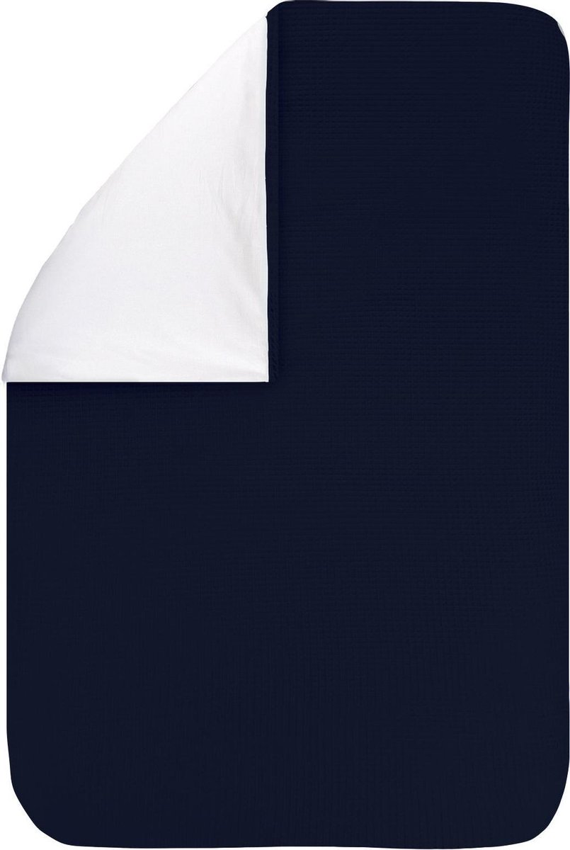 BINK Bedding Dekbedovertrek Wafel (Pique) Marine 80 x 60 (zonder sloop)