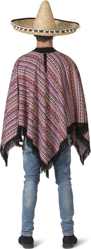 Funny Fashion Mexicaanse poncho Patricio - Kleurrijke outfit met rafels