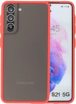 Wicked Narwal | Kleurcombinatie Hard Case voor Samsung Samsung Galaxy S21 Rood