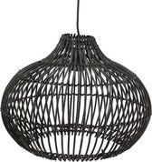 Hanglamp - hanglamp | zwart | rotan | 29,5x29,5x39 cm - zwart - 29,5x295x39
