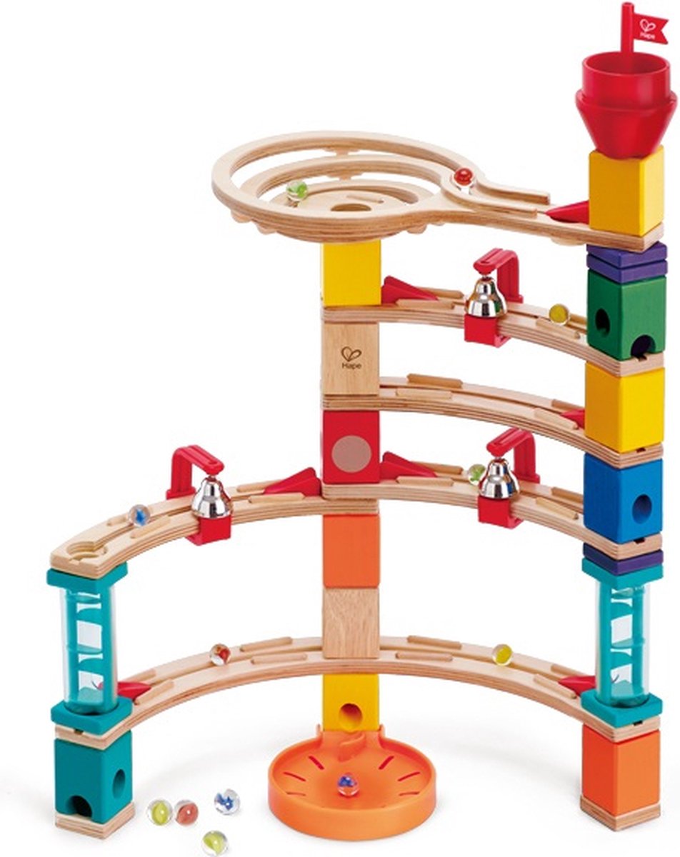 Hape Castle Escape Quadrilla Knikkerbaan – 102-delig bouwset met klokkjes en transparante trappen, vanaf 4 jaar — afbeelding 20
