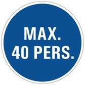 Maximaal 40 personen bord - kunststof 100 mm