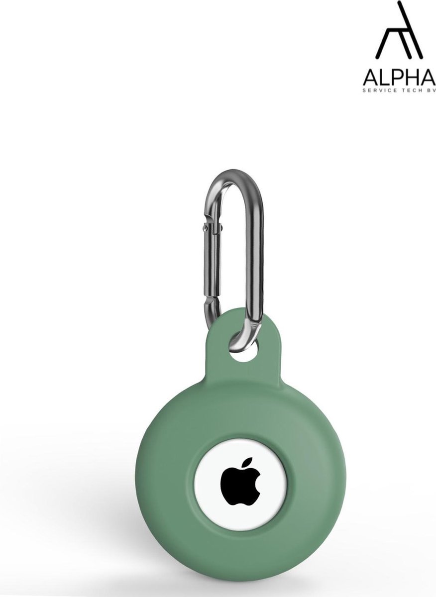 AlphaServiceTech® - Airtag-sleutelhanger - Apple AirTag Hoesje Siliconen - Airtag Case Hoesjes- Airtag hoesje Groen