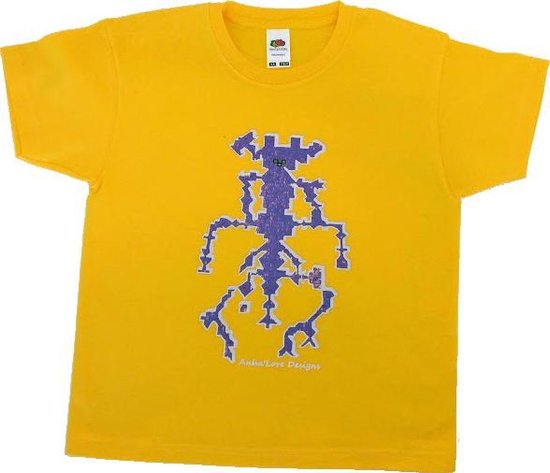 Anha'Lore Designs - Alien - Kinder t-shirt - Geel - 5/6j (116)
