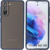 BestCases -  Samsung Galaxy S21 Hoesje - Samsung Galaxy S21 Hard Case Telefoonhoesje - Samsung Galaxy S21 Backcover - Blauw
