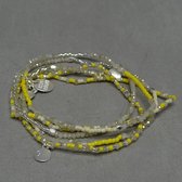 Biba armband zomerse set  zilverkleurig geel maat 18 - Sieraden sjoppie