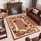 Tapiso Bali PP Vloerkleed Beige Rood Perzisch Tapijt Maat- 120x170