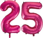 Helium roze cijfer ballonnen 25.