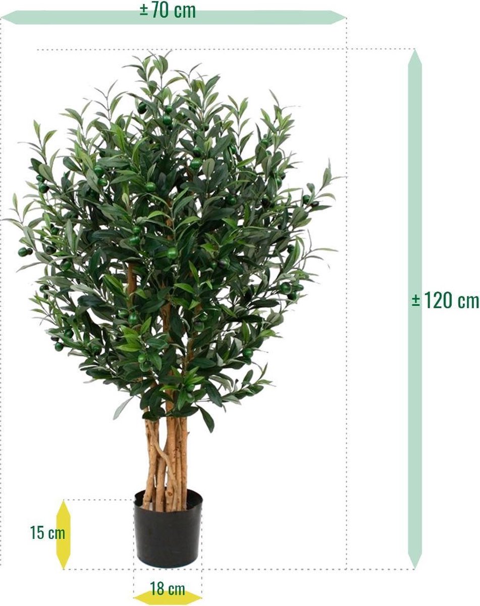 maxifleur Kunstplanten Kunst Olijfboom deluxe 120cm Groen