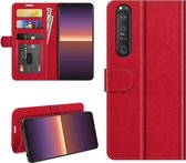 Sony Xperia 1 III hoesje - MobyDefend Wallet Book Case (Sluiting Achterkant) - Rood - GSM Hoesje - Telefoonhoesje Geschikt Voor Sony Xperia 1 III