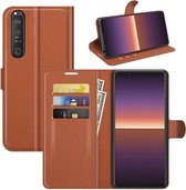 Sony Xperia 1 III hoesje - MobyDefend Kunstleren Wallet Book Case - Bruin - GSM Hoesje - Telefoonhoesje Geschikt Voor: Sony Xperia 1 III