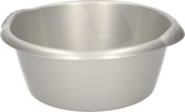 Kleine ronde afwasteil/afwasbak grijs 3 liter 25 x 10,5 cm - Kunststof/plastic schoonmaakemmer/sopemmer teiltje