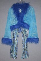verkleedkleding 1089, blauwe slangenbroek met jasje, dames, maat 38
