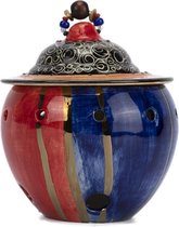 Letsopa Ceramics - Rood Goud Bruin - Geurbrander - Handgemaakt in Zuid Afrika - hoogwaardig keramiek - versierd met kralen - Parfumeer jouw huis of kantoor voor een unieke geurbele