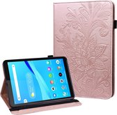 Lenovo Tab P11 2020 11 inch TB-J606F / J606X Bloem Roze Goud Geabsorbeerd Portemonnee Standaardontwerp Tablet Cover Hoes Hoesje Book Case Lederen PU Cover TFBBL