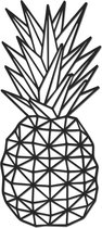 Hout-Kado - Ananas - Large - Zwart - Geometrische dieren en vormen - Hout - Lasergesneden- Wanddecoratie