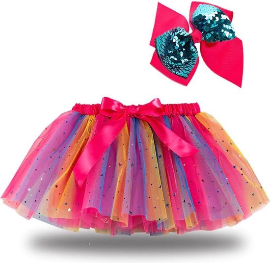Gekleurde Glitter meisje tutu rok - tule meisjes rok - Regenboog Glitter  kleuren... | bol.com