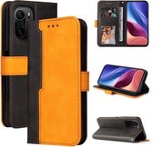 Voor Geschikt voor Xiaomi Redmi K40/K40 Pro/Poco F3/Mi 11i Zakelijke Stiksels-Kleur Horizontale Flip PU Lederen Case met Houder & Kaartsleuven & Fotolijst (Oranje)