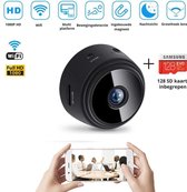 Lisiv Spy camera voor Iphone - Verborgen Camera - Mini Huisdiercamera - SpyCam - Spy Camera Wifi met App - Camera Beveiliging - incl. SD kaart (128 GB)