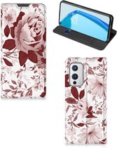 Étui pour téléphone portable OnePlus 9 Bookcase Aquarelle Fleurs