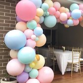 Ballonnenboog - Pastel - 114 ballonnen - BIEK20® - Feestversiering - Partydecoratie - DIY - Ballon - Verjaardag - Feest - Ballonboog